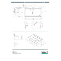 Elleci ELLECI - Mosogatótálca Best 130 Workstation AUTOMATA K86 Black LKB13086AUT Kerámia mosogatótálca