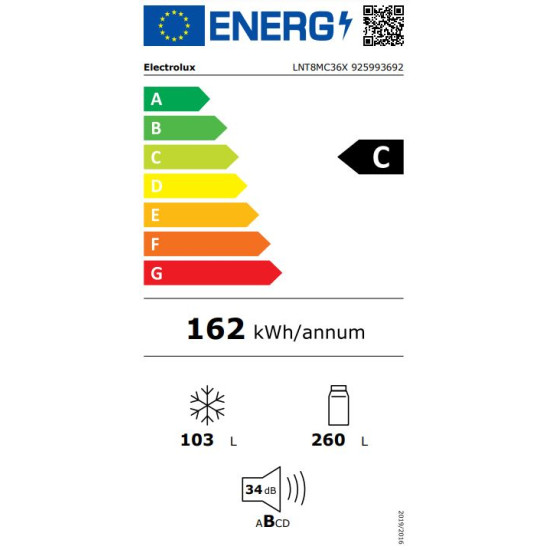 Electrolux LNT8MC36X Kombinált alulfagyasztós hűtőszekrény