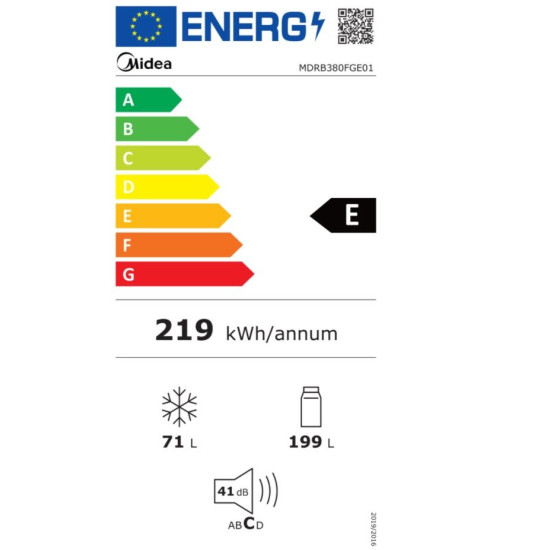 Midea MDRB380FGE01 Kombinált alulfagyasztós hűtőszekrény