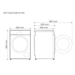 Midea MF100W70BWHR Elöltöltős mosógép