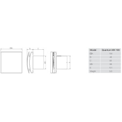 Aerauliqa AERAULIQA Quantum MX-100 Axiális szellőztető ventilátor