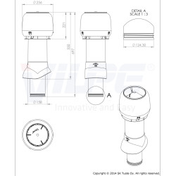 VILPE VILPE 125P/IS/500 tetőszellőző, világosszürke Szellőztető ventilátor tartozékok