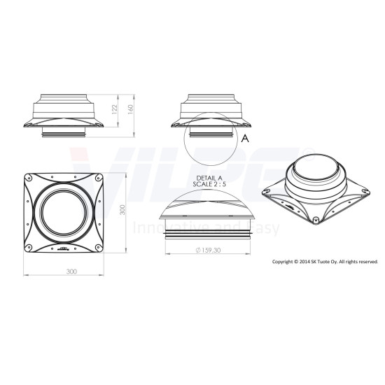 VILPE VILPEÂR E220S tetőventilátor + IS, szürke Szellőztető ventilátor tartozékok