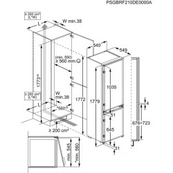 AEG OSC5D181ES Beépíthető kombinált alul fagyasztós hűtő