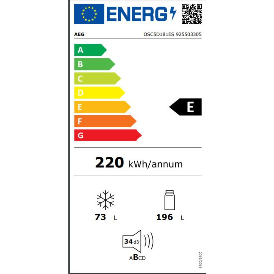 AEG OSC5D181ES Beépíthető kombinált alul fagyasztós hűtő