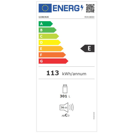 Gorenje RI418EE0 Beépíthető egyajtós hűtőszekrény