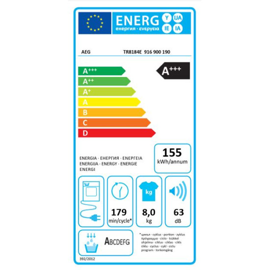 AEG TR8184E Hőszivattyús szárítógép