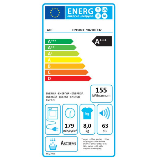 AEG TR9384CE Hőszivattyús szárítógép