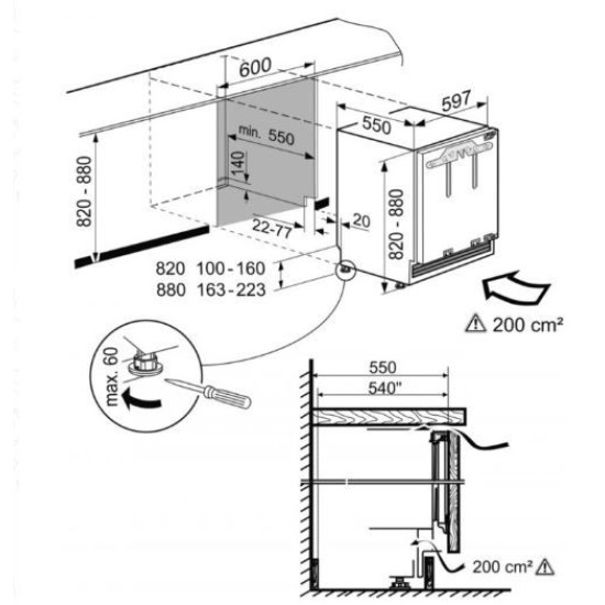 Liebherr UIK1510 Beépíthető egyajtós hűtőszekrény