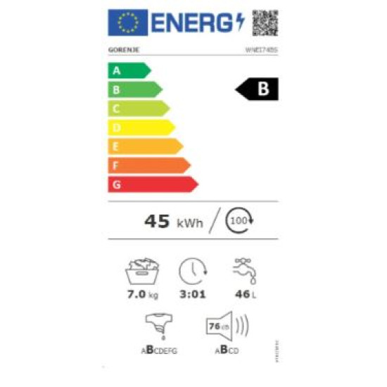 Gorenje WNEI74BS Elöltöltős mosógép