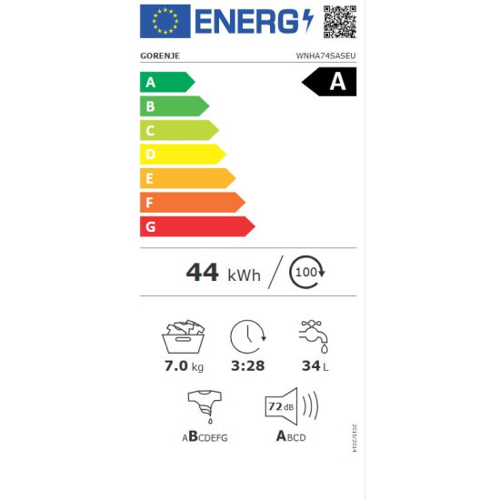 Gorenje WNHA74SASEU Elöltöltős mosógép