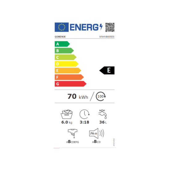 Gorenje WNHVB60SES Elöltöltős mosógép