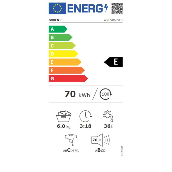 Gorenje WNHVB60SES Elöltöltős mosógép