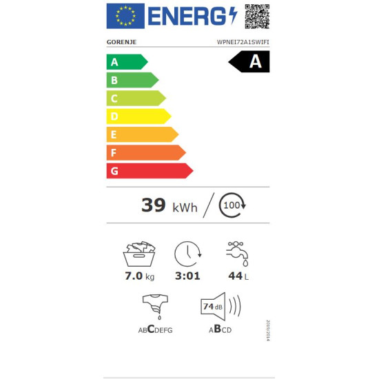 Gorenje WPNEI72A1SWIFI Elöltöltős mosógép