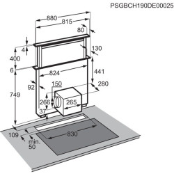 AEG DDE5960B Pultba építhető páraelszívó