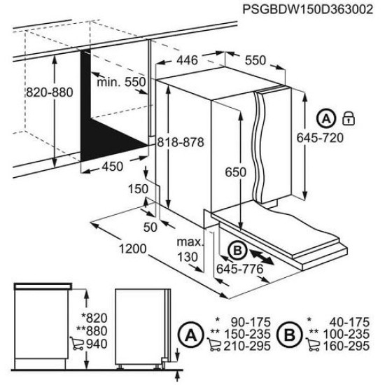 Electrolux EEA12100L Beépíthető 9-10 terítékes mosogatógép