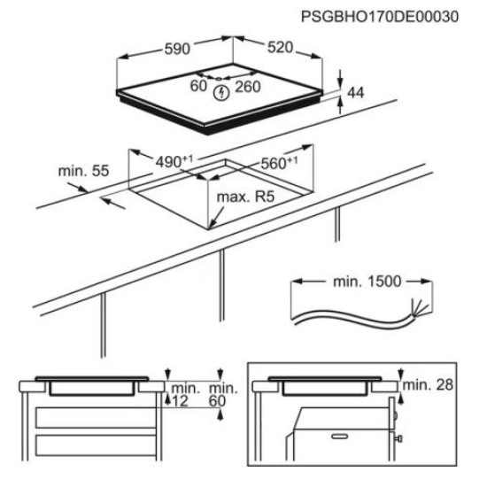 Electrolux EIT61443B Beépíthető indukciós főzőlap