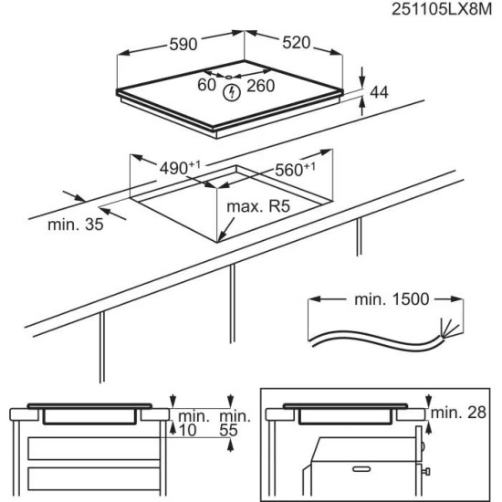 Electrolux EIV63449CT Beépíthető indukciós főzőlap