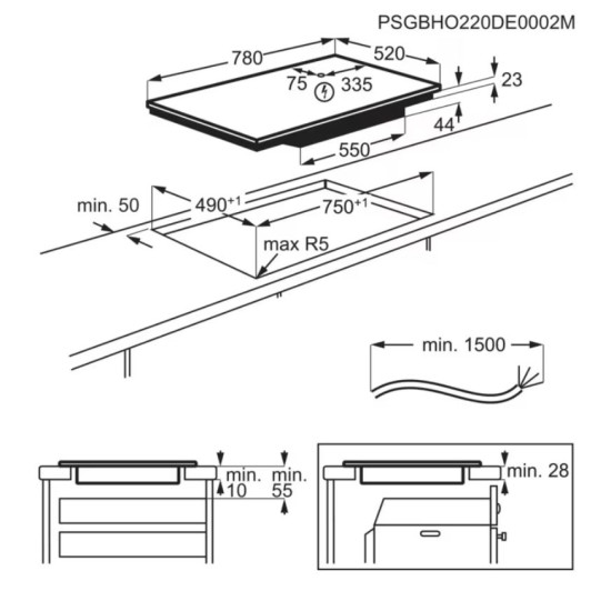 Electrolux EIV85453 Beépíthető indukciós főzőlap