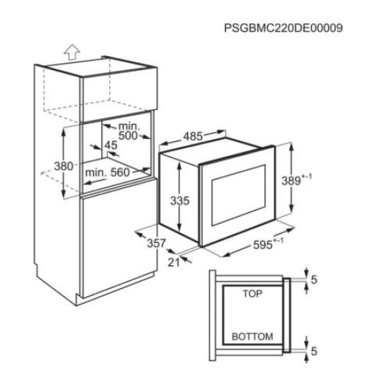 Electrolux EMS4253TEX Felsőszekrénybe építhető mikrohullámú sütő