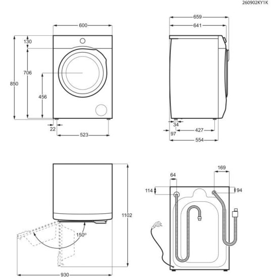 Electrolux EW7WY2657E Mosó-szárítógép