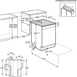 AEG FFB53927ZW Beépíthető 12-15 terítékes mosogatógép