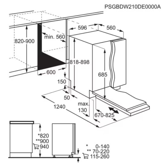 AEG FSK75778P Beépíthető 12-15 terítékes mosogatógép