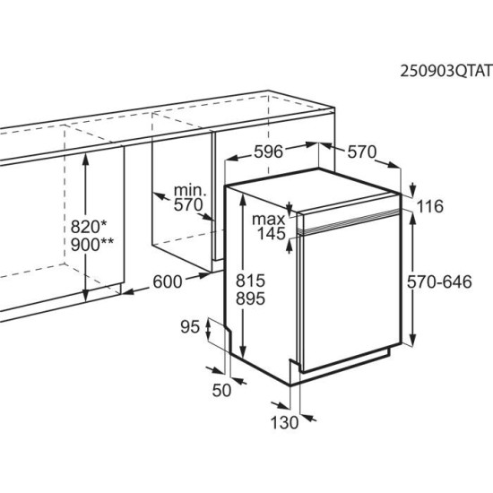 AEG GT7200A2SNM Beépíthető 12-15 terítékes mosogatógép