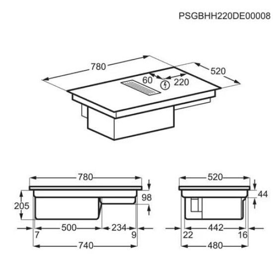 Electrolux KCC83443 Beépíthető indukciós főzőlap