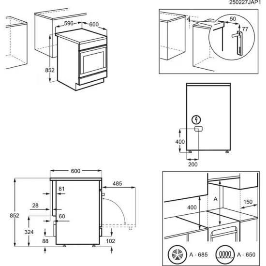 Electrolux LKR64022AX Kerámia tűzhely