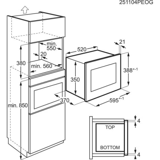 Electrolux LMS4253TBW Állószekrénybe építhető mikrohullámú sütő
