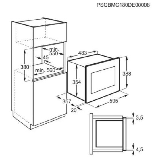 Electrolux LMS4253TMK Felsőszekrénybe építhető mikrohullámú sütő