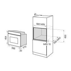 MasterKitchen MKMW45446PRXS Állószekrénybe építhető mikrohullámú sütő