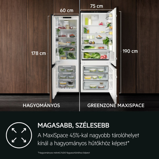 AEG NSC8T751DS Beépíthető fagyasztórekeszes hűtőszekrény