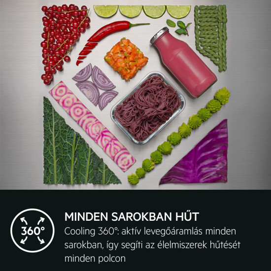 AEG ORC8M361EL Beépíthető kombinált alul fagyasztós hűtő