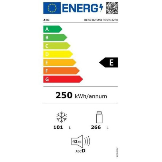 AEG RCB736E7MX Kombinált alulfagyasztós hűtőszekrény