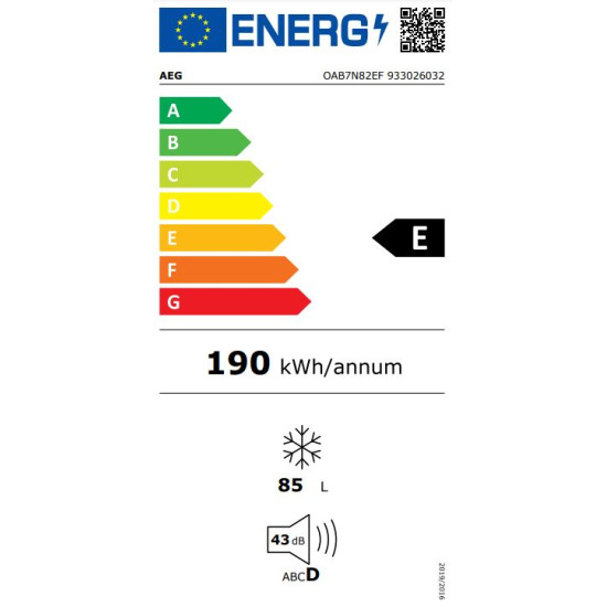 AEG OAB7N82EF Beépíthető fagyasztószekrény
