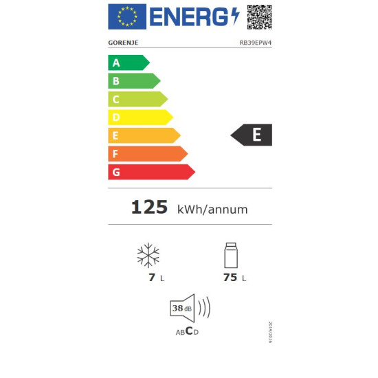 Gorenje RB39EPW4 Egyajtós hűtőszekrény