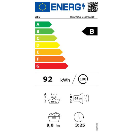 AEG TR9396CE Hőszivattyús szárítógép