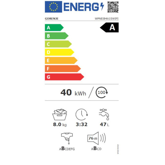 Gorenje WPNEI84A1SWIFI Elöltöltős mosógép