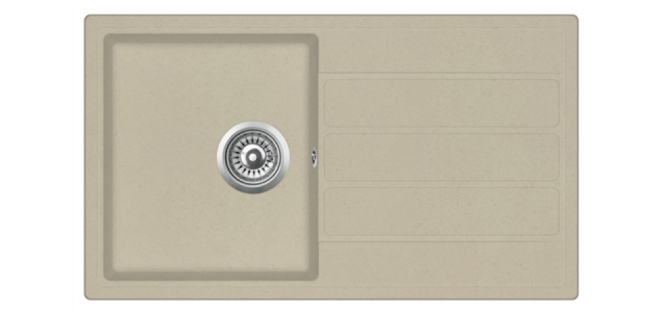 Evido EVIDO Easy 45S gránit mosogató, 760 x 440 mm, bézs 105980 Gránit mosogatótálca