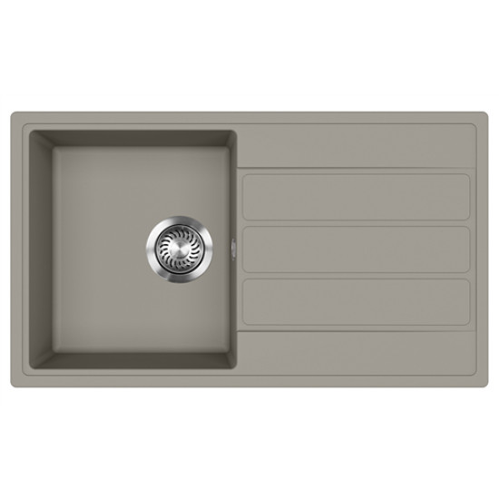 Evido EVIDO Easy 45S gránit mosogató, 760 x 440 mm, platina 442068 Gránit mosogatótálca