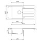 Evido EVIDO Easy 45S gránit mosogató, 760 x 440 mm, platina 442068 Gránit mosogatótálca