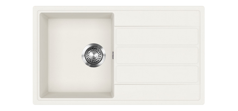 Evido EVIDO EASY 45 S gránit mosogató, 760 x 440 mm, fehér 442208 Gránit mosogatótálca