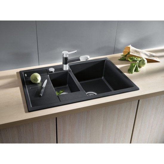 Blanco METRA 6 S Compact SILGRANIT mosogató, törtfehér, lefolyó-távműködtetővel 527114 Gránit mosogatótálca