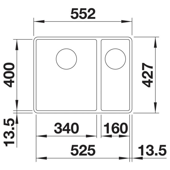 Blanco SUBLINE 340/160-F SILGRANIT mosogató, balos, törtfehér 527161 Gránit mosogatótálca