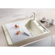 Blanco AXIA III 45 S SILGRANIT mosogató, vulkánszürke, üveg vágólappal, lefolyó-távműködtetővel 527218 Gránit mosogatótálca