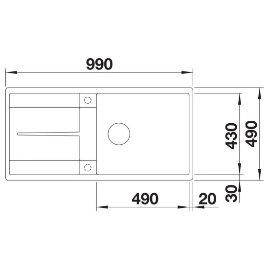 Blanco METRA XL 6 S-F SILGRANIT mosogató, vulkánszürke, lefolyó-távműködtetővel 527308 Gránit mosogatótálca