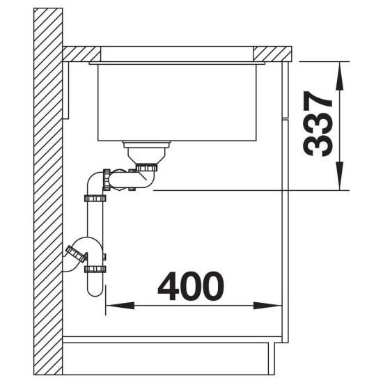 Blanco SUBLINE 480/320-U SILGRANIT mosogató, balos, vulkánszürke 527351 Gránit mosogatótálca