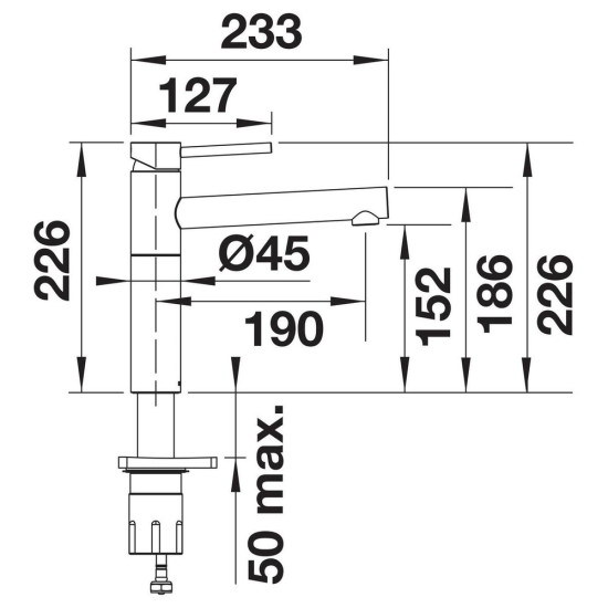 Blanco ALTA II csaptelep, króm, ND 527541 Rozsdamentes acél csaptelep